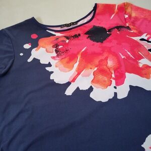 Tiana B‎ Women's Size 16 Navy Blue Red Poppy Dress Made In USA